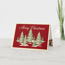 Tarjeta Festiva Retro Vintage Christmas Landscape