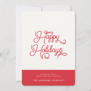 Tarjeta Festiva Retro vintage Happy Holidays corporate