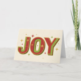 Tarjeta Festiva Retro Vintage Joy Christmas