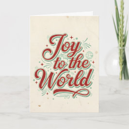 Tarjeta Festiva Retro Vintage Joy to the World Christmas