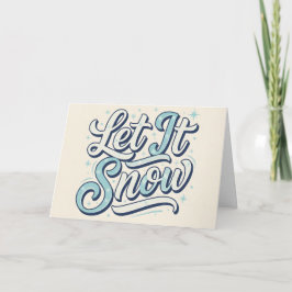 Tarjeta Festiva Retro Vintage Let It Snow Christmas