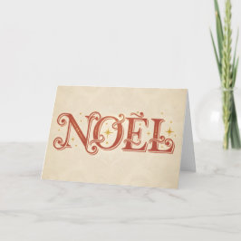 Tarjeta Festiva Retro Vintage Noel Christmas