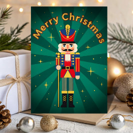 Tarjeta Festiva Retro Vintage Nutcracker Magic Christmas