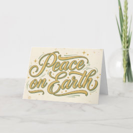Tarjeta Festiva Retro Vintage Peace on Earth Christmas