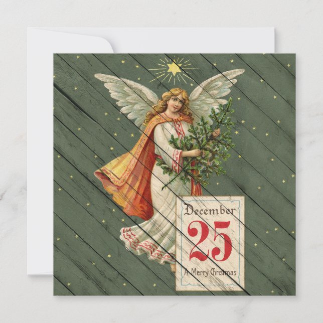 Tarjeta Festiva Retro | Vintage Religiosos Navidades (Anverso)