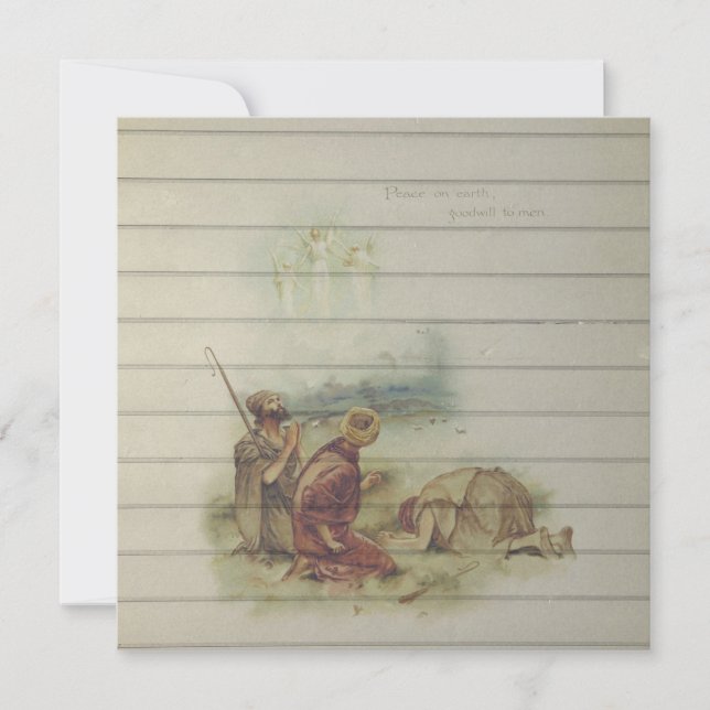 Tarjeta Festiva Retro | Vintage Religiosos Navidades (Anverso)