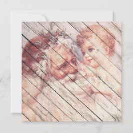 Tarjeta Festiva Retro | Vintage Santa Claus con niño