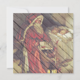 Tarjeta Festiva Retro | Vintage Santa Claus En La Víspera De Los N