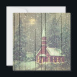 Tarjeta Festiva Retro | Vintage Snowy Winter Night Sceneration<br><div class="desc">Tarjeta de felicitación de Navidad retro / vintage. ¡Les deseo a todos Feliz Navidad y Feliz Año Nuevo!</div>