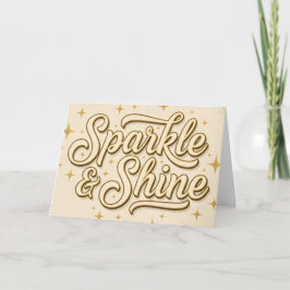 Tarjeta Festiva Retro Vintage Sparkle & Shine Christmas