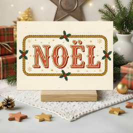 Tarjeta Festiva Retro Western Noel Christmas