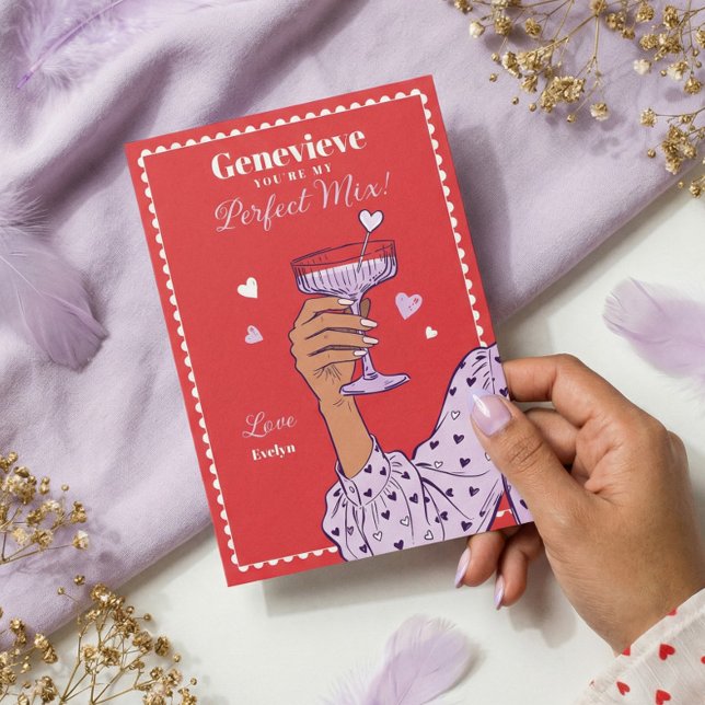 Tarjeta Festiva Retro You’re My Perfect Mix Valentine’s Day Card  (Retro You’re My Perfect Mix Valentine’s Day Card)