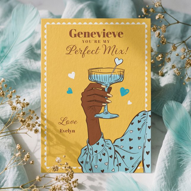 Tarjeta Festiva Retro You’re My Perfect Mix Valentine’s Day Card  (Retro You’re My Perfect Mix Valentine’s Day Card)