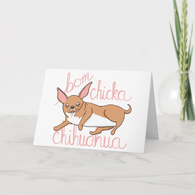Tarjeta Festiva Retruécano divertido del perro de la chihuahua de (Anverso)