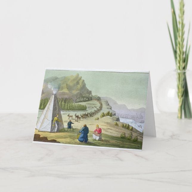 Tarjeta Festiva Reuniendo el reno, Laponia, platea 47 de 'Le Costu (Anverso)