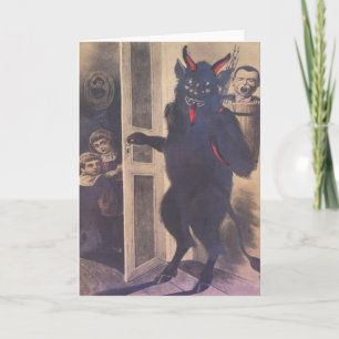 Tarjeta Festiva Reunión Familiar de Krampus