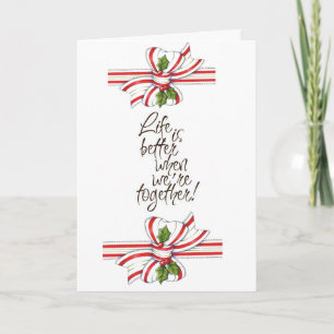 TARJETA FESTIVA *REUNIRME BAJO EL MISTLETO PARA VER CUÁNTO*