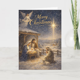 Tarjeta Festiva Reverent Nativity Scene 