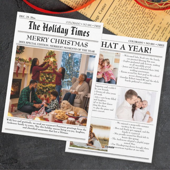 Tarjeta Festiva Revisión de año fotográfico de boletín de noticias (Subido por el creador)