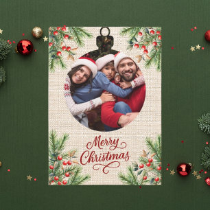 Tarjeta Festiva Revisión del año de la foto de las bayas rojas de 