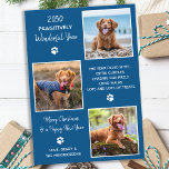 Tarjeta Festiva Revisión del año del perro Mascota de Collage de f<br><div class="desc">Presentamos nuestra nueva colección de tarjetas de vacaciones, perfecta para amantes de los animales y dueños de mascotas! Nuestras tarjetas de "Año Maravilloso" muestran a sus peludos familiares de una manera linda, moderna y divertida. Estas tarjetas son elegantes y festivas, con un collage de fotos de sus mascotas familiares a...</div>