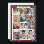 Tarjeta Festiva Revisión del Año Único De La Familia De Los 13 Col<br><div class="desc">Tarjeta fotográfica única para personalizar con 12 fotos -1 por mes y una foto favorita en la parte trasera con una nota corta sobre el año pasado.</div>