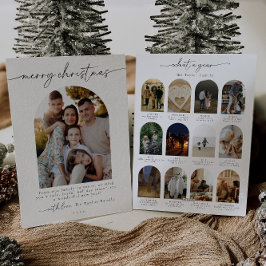 Tarjeta Festiva Revisión Foto Familiar Minimalista Moderna Del Año