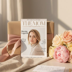 Tarjeta Festiva Revista Personalizada de Cumpleaños de Mamá Estilo