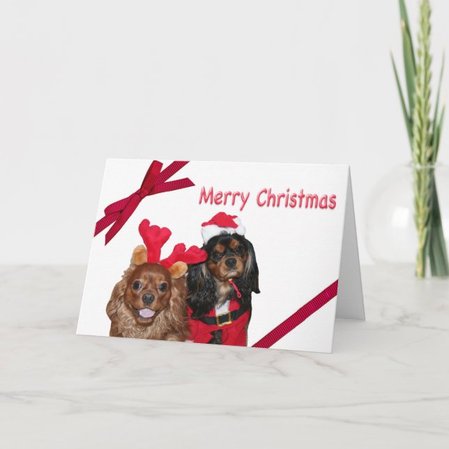 Tarjeta Festiva Rey arrogante Charles Red Ribbon de las Felices (Anverso)
