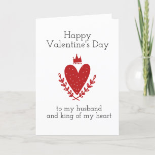 Tarjeta Festiva Rey De Mi Marido Corazón Valentine