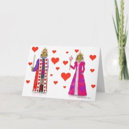 Tarjeta Festiva Rey del tigre y reina de corazones