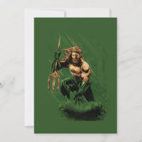 Rey Oceánico Guerrero Tridente Dinámico Arte Cómic