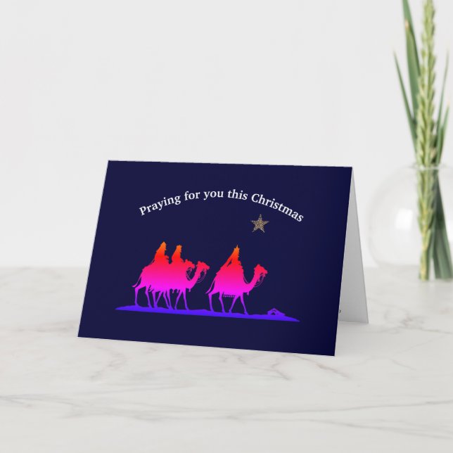 Tarjeta Festiva REZANDO CON EMOCIÓN POR USTEDES Navidades (Anverso)