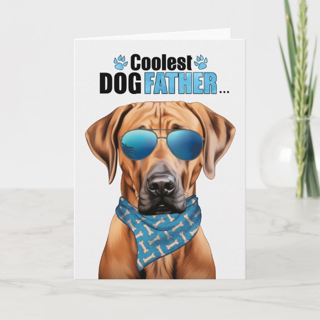 Tarjeta Festiva Rhodesia Ridgeback Perro más frío Día del Padre (Anverso)
