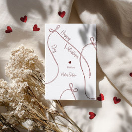 Tarjeta Festiva Ribbon Bows – Modern Happy Valentine’s Day 