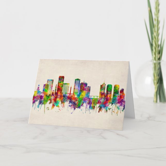 Tarjeta Festiva Richmond Virginia Skyline (Anverso)