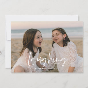 Tarjeta Festiva Riendo Todo El Camino Blanco