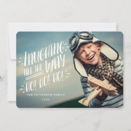 Tarjeta Festiva Riendo todo el camino Joyful Photo Card