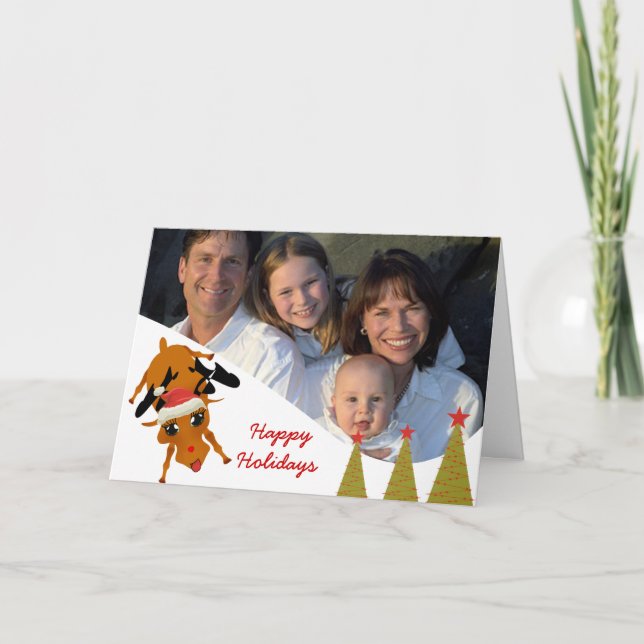 Tarjeta Festiva Rindeo lindo con foto familiar o foto de pareja (Anverso)