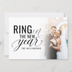Tarjeta Festiva Ring In The New Year Champagne Custom Photo Cards