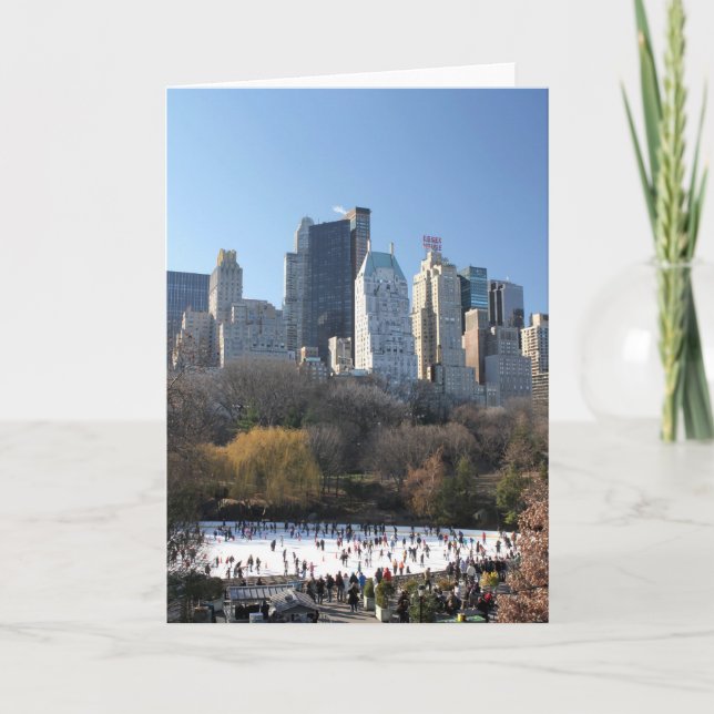 Tarjeta Festiva Rink de hielo de Central Park (Anverso)