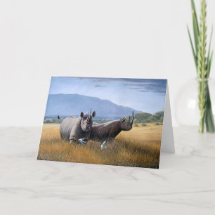 Tarjeta Festiva Rinoceronte hermoso