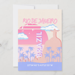 Tarjeta Festiva Río de Janeiro Arte de Viaje de Brasil