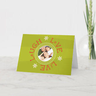 Tarjeta Festiva Risa, amor, vivo: Verde