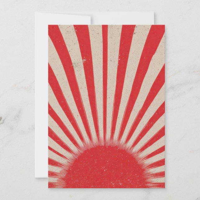 Tarjeta Festiva Rising Sun Background – Retro Vintage Rays (Anverso)
