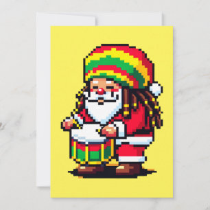 Tarjeta Festiva Ritmos Reggae con Santa - Ritmo Navideño