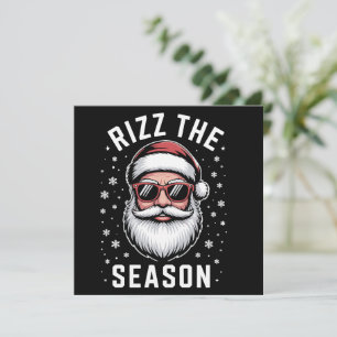 Tarjeta Festiva Rizz la Temporada Navideña Tonta Divertida Santa
