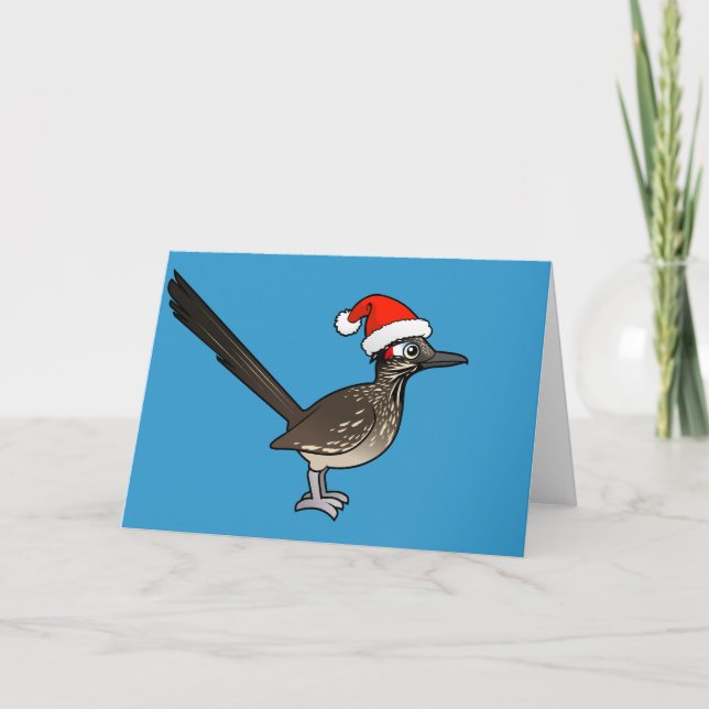 Tarjeta Festiva Roadrunner lindo Papá Noel (Anverso)