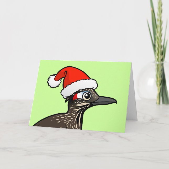 Tarjeta Festiva Roadrunner lindo Papá Noel (Anverso)