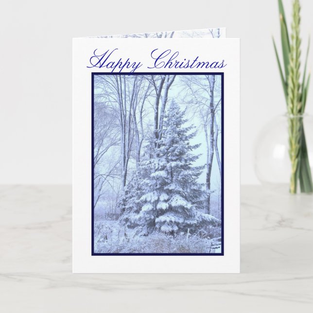 Tarjeta Festiva ROBAS DE INVIERNO ~ Azul (Anverso)